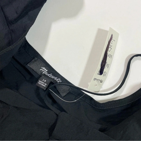 New Madewell Layton Mini Slip Dress Black Size 14 - Picture 5 of 9